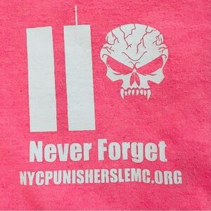 Hard Rider 9/11 NYC Support NYC Punishers Pink Tee Shirt Motorcycle Club Size 2X